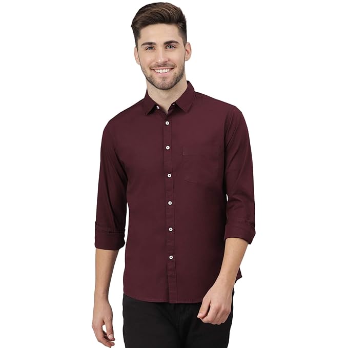Classic Aqua Blue Men's Slim Fit Shirt