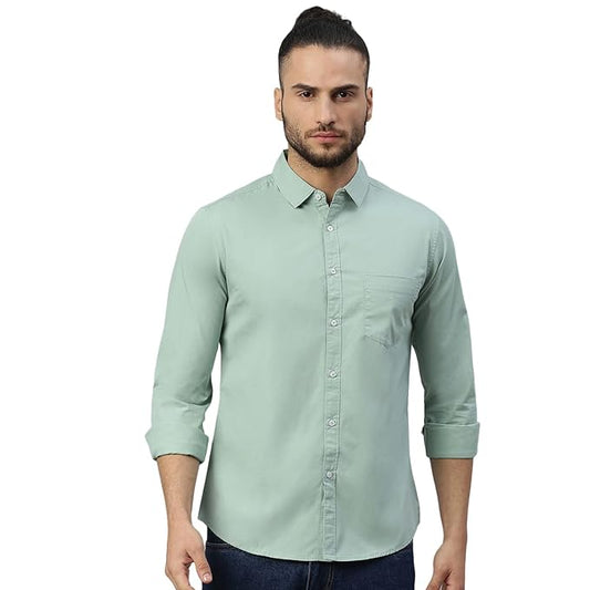 Classy Pink Men Solid Slim Fit Cotton Casual Shirt