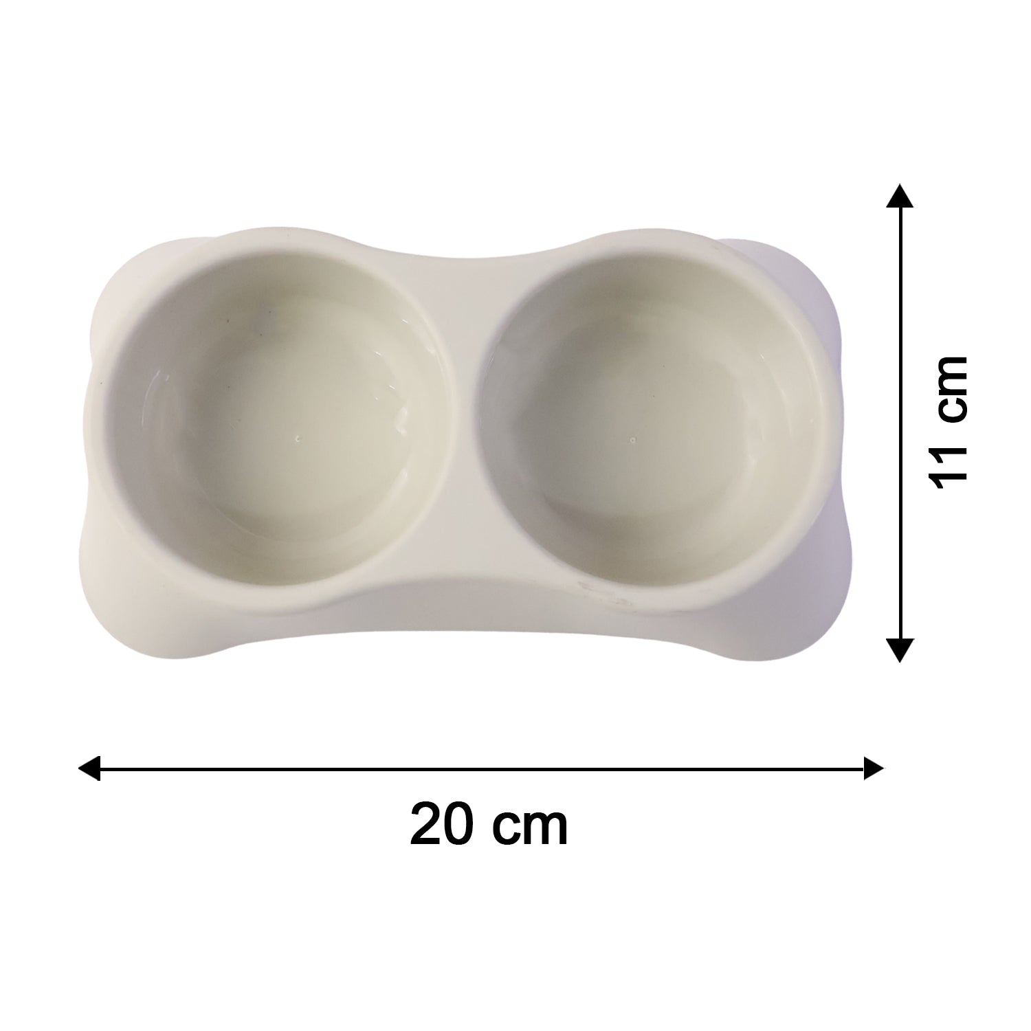 Dual Pet Food And Water Feeding Tray Double Bowl Feeder For Dogs Cats (1 Pc)