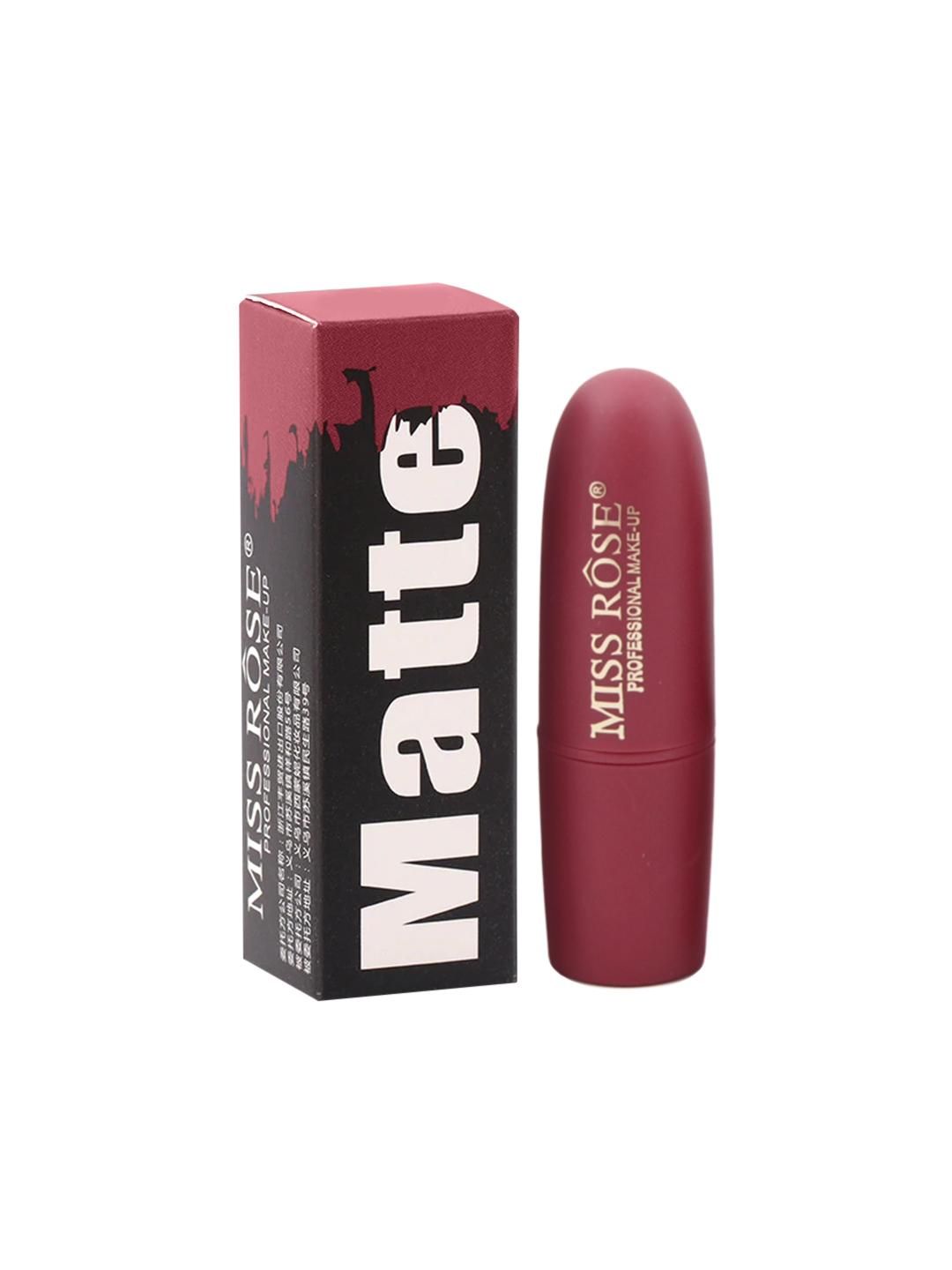 Miss Rose matte finish bullet lipstick in Kiss Me Stupid shade, vibrant pink color, from Drpshippr Beauty & Personal Care collection.