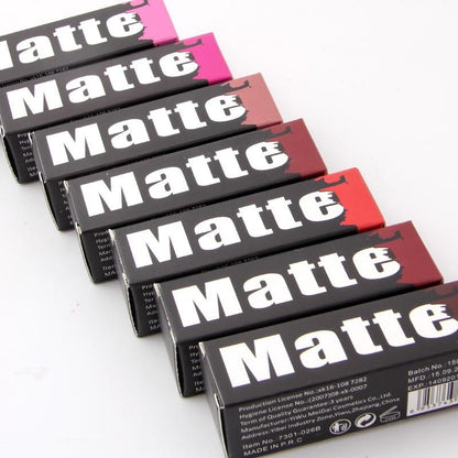 Miss Rose matte finish bullet lipstick in shade Kiss Me Stupid, vibrant pink color, displayed in a sleek lipstick tube.