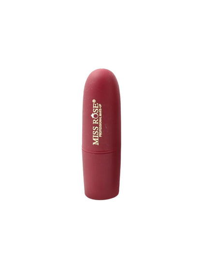 Miss Rose matte finish bullet lipstick in shade LRIS 7301-026B 36, showcasing the smooth, vibrant lipstick bullet.