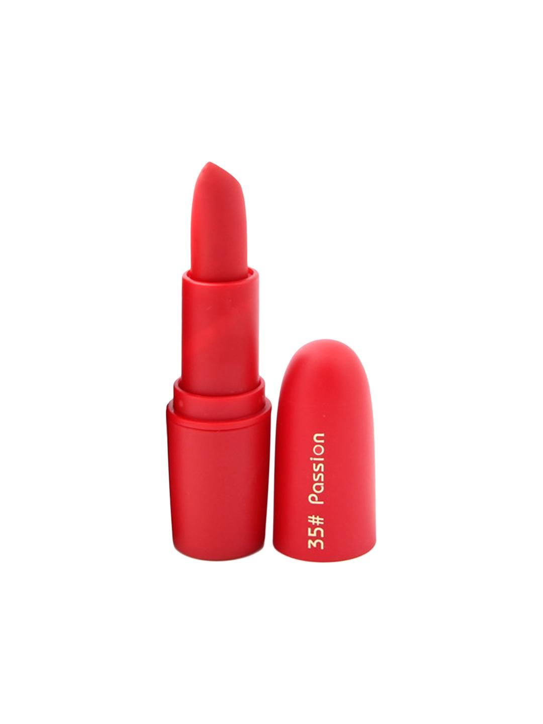 Miss Rose matte finish bullet lipstick in Passion shade, vibrant red lipstick tube from Drpshippr for beauty and personal care.