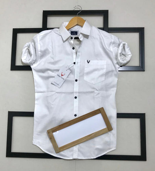 Seasons White Normal Fit Full Sleeves Men Shirt