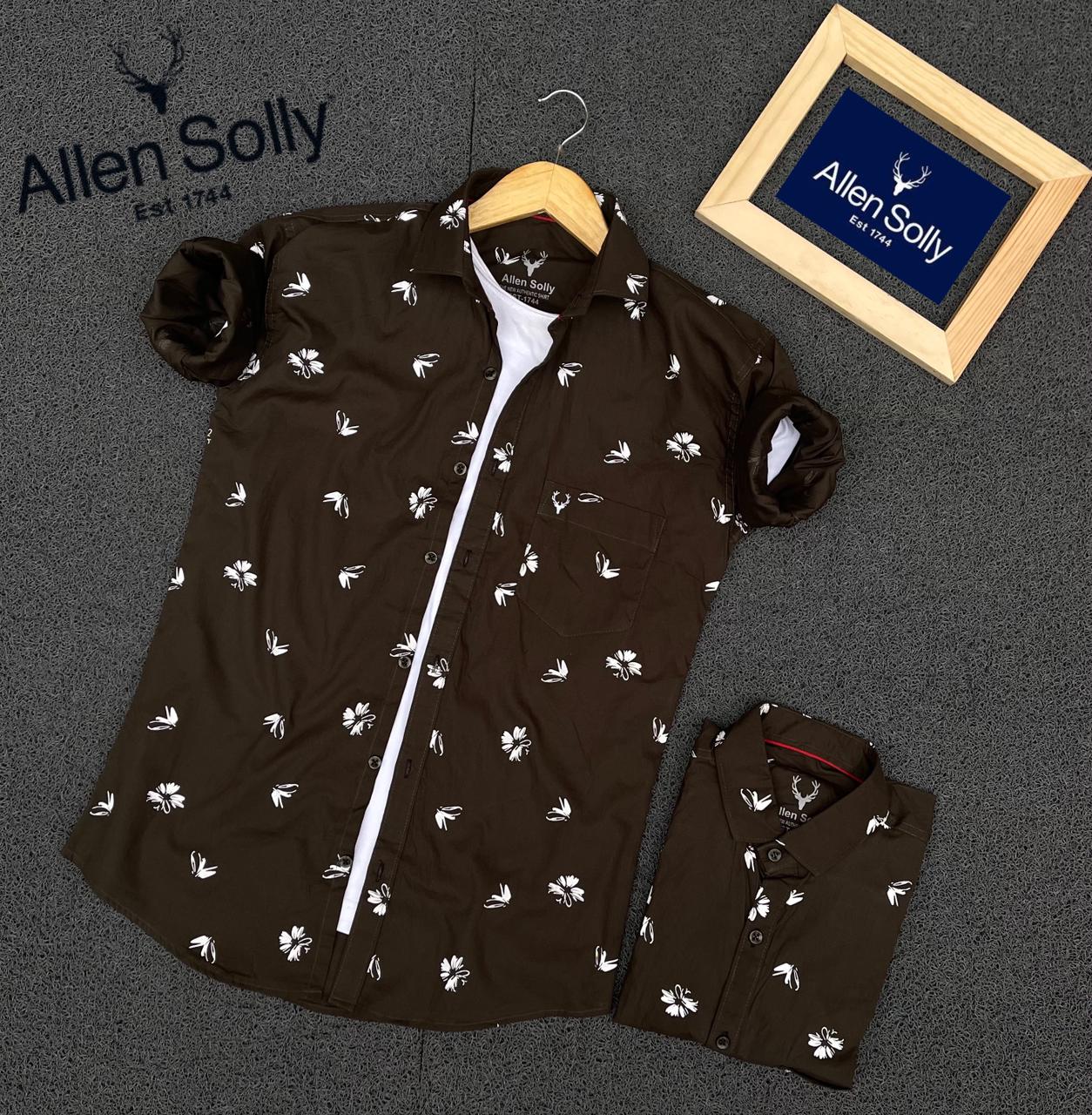 Seasons Brown Printed Full Sleeves Men Shirt