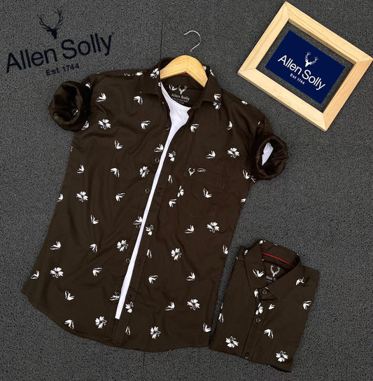 Seasons Brown Printed Full Sleeves Men Shirt