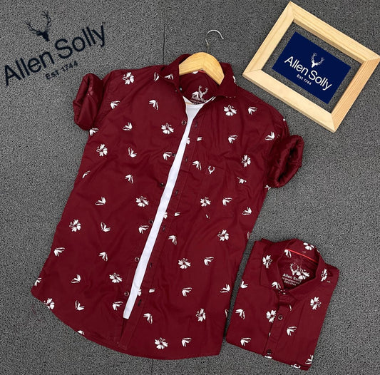 Seasons Maroon Printed Full Sleeves Men Shirt