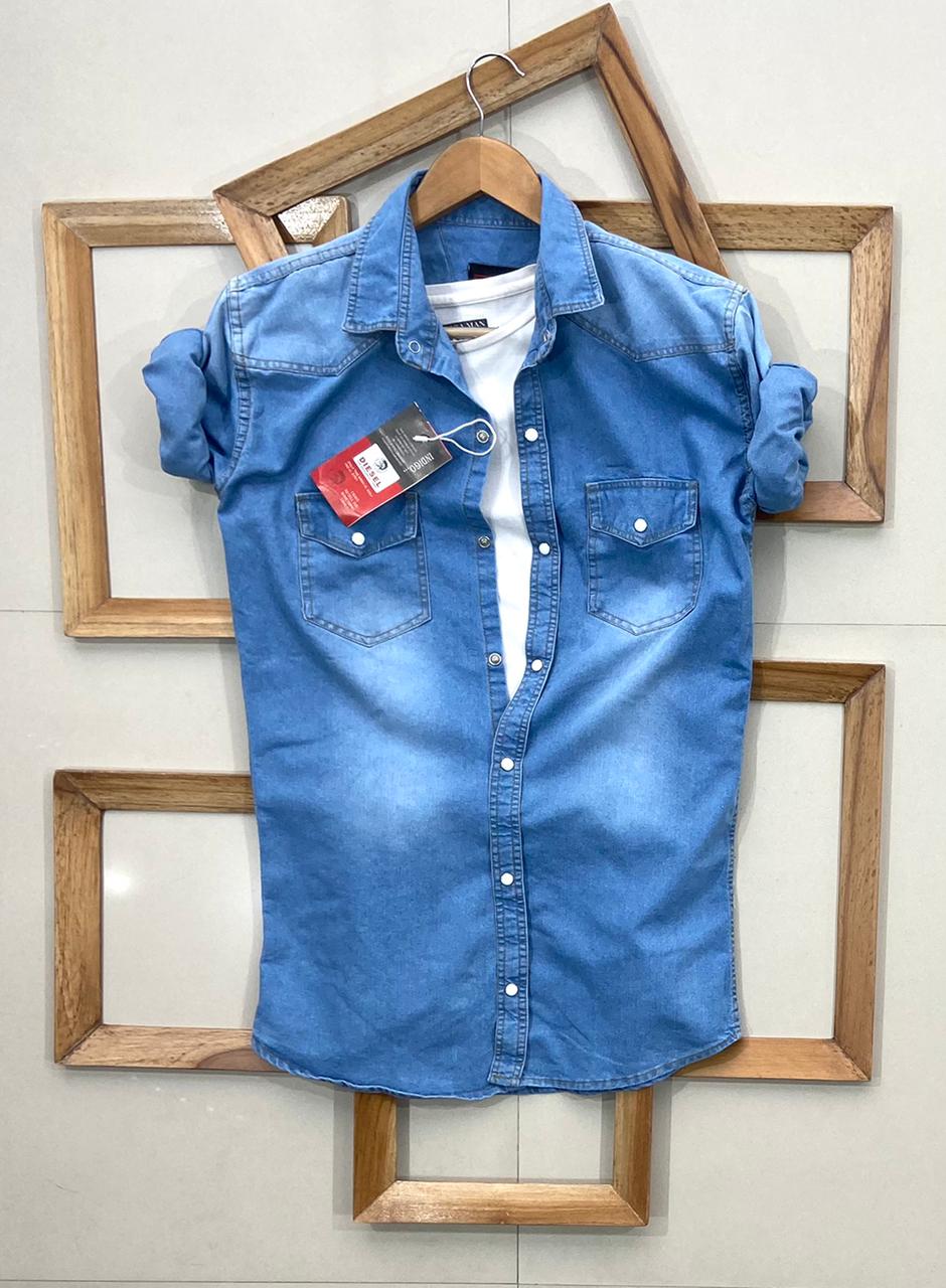 Seasons Blue Denim Full Sleeves Men Shirt