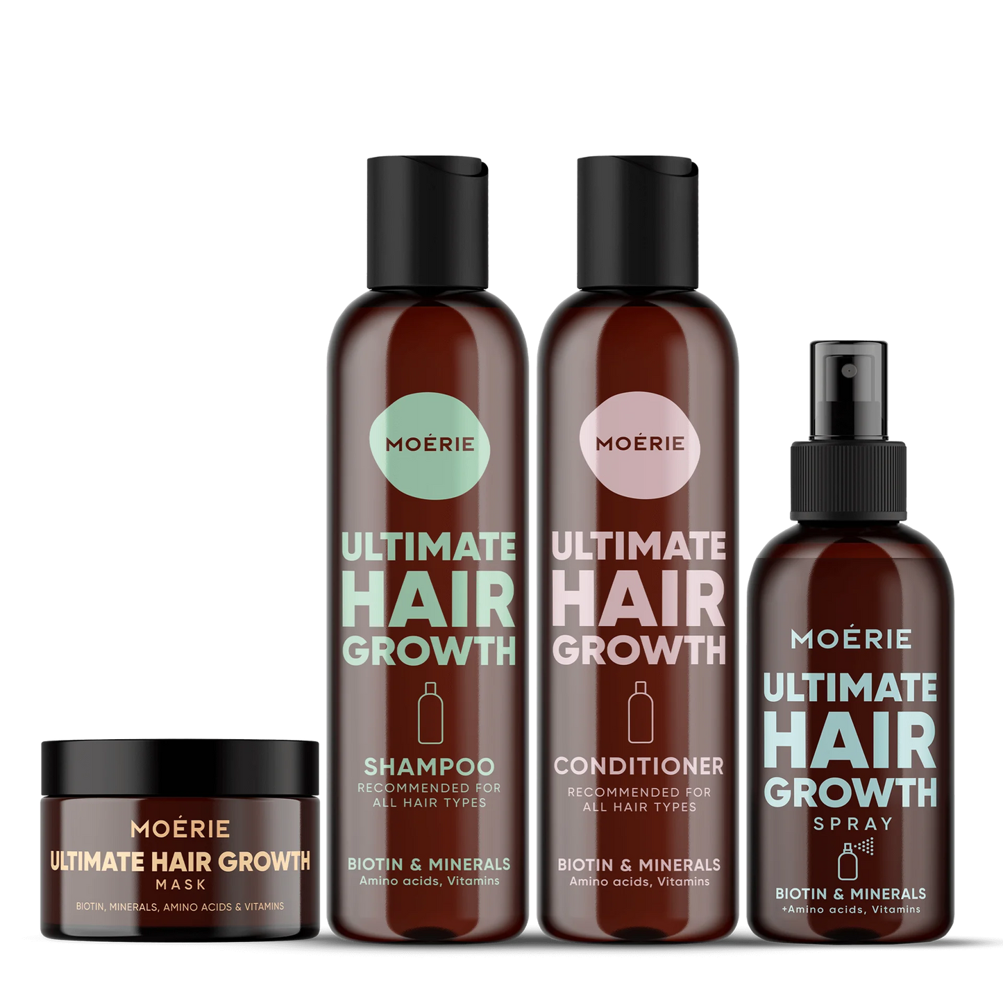 Moerie Mineral Shampoo and Conditioner Plus Hair Growth Spray Set