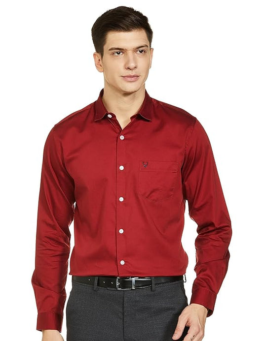 Maroon Regular Fit Men Formal Shirt