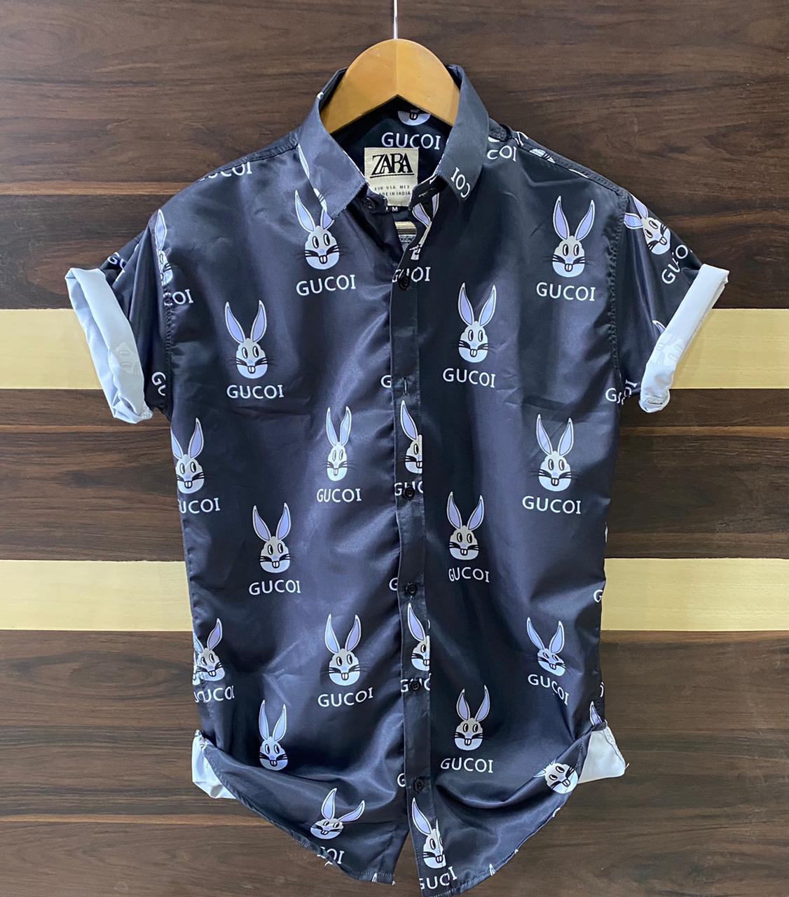 Navy floral printed men's shirt by Seasons, casual designer shirt with vibrant floral pattern, short sleeves and button-down style.