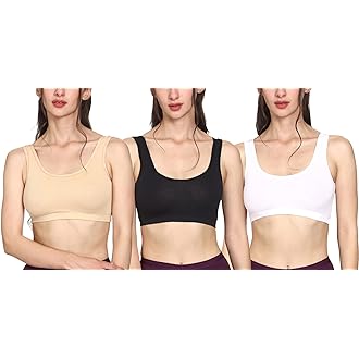 MUMTAJ Combo 3 Women's Air Bra, Sports Bra, Stretchable Non-Padded and Non-Wired Seamless Bra, Free Size (Fits Best - Size 28 to 38) Sexy Look
