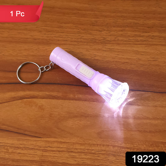 Wukusy mini LED flashlight keychain torch in mix color, compact toy with bright light and keychain attachment for portability.