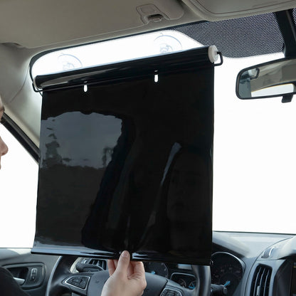 Retractable Car Windshield Sun Shade Curtain With Suction Cup Mounting (1 Set)