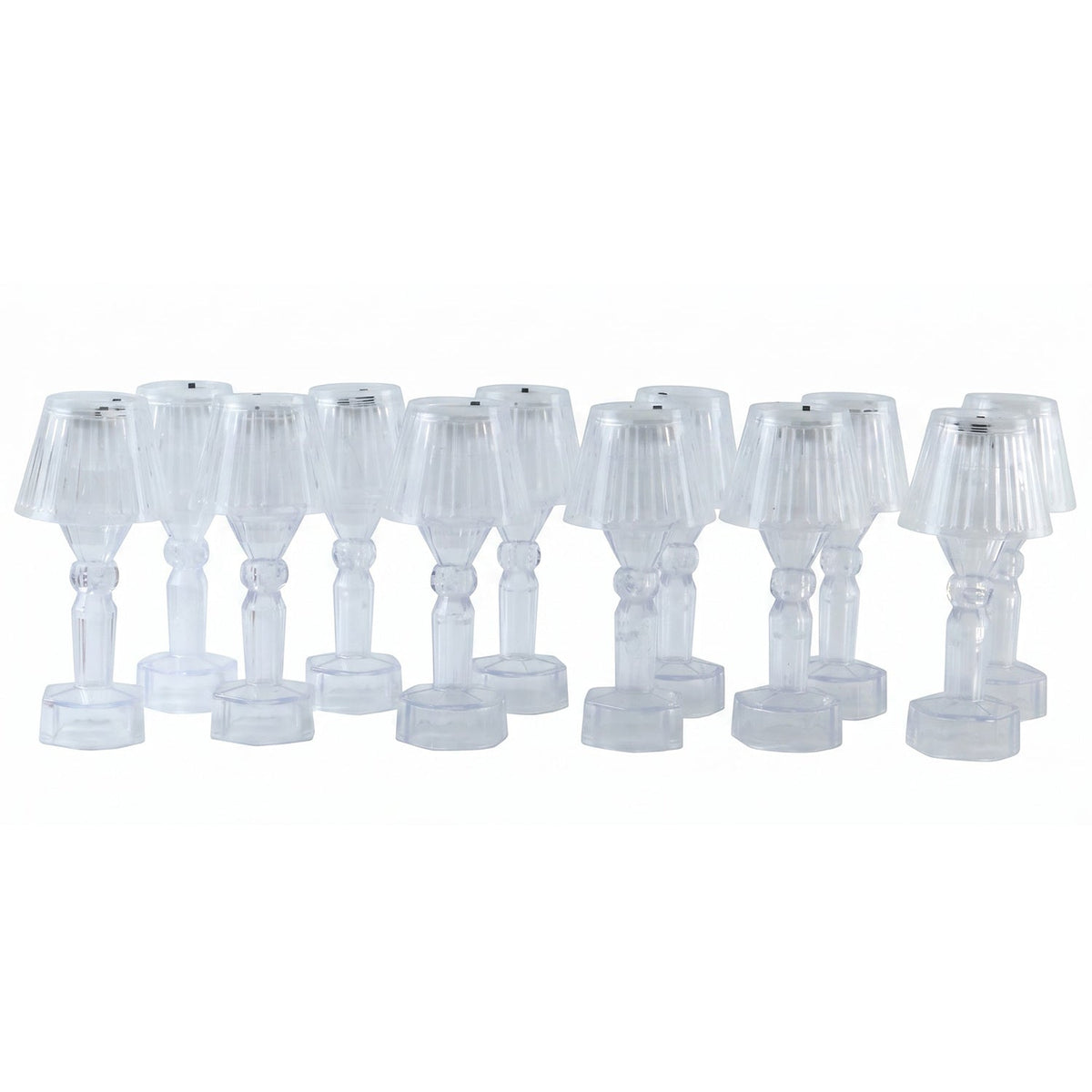 Mini Crystal Style Led Table Lamp Set Warm Glow Decor Light (12 Pc)