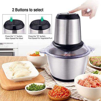 2363 Stainless Steel Electric Meat Grinders With Bowl Heavy For Kitchen Food Chopper Meat Vegetables Onion  Garlic Slicer Dicer Fruit  Nuts Blender (3l 300watts)