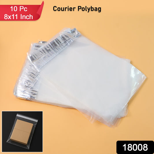 Self-adhesive courier polybags for secure packaging, Wukusy office supplies, 10-pack with easy-seal adhesive strips.