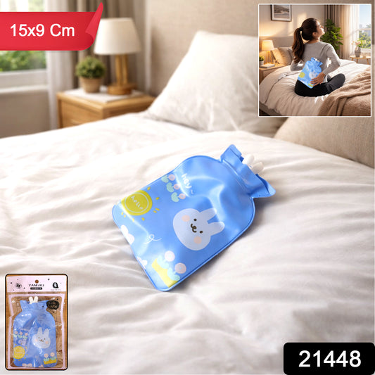 Cute cartoon reusable hot and cold water bag by Wukusy, 15x9 cm, featuring colorful cartoon design for soothing relief.