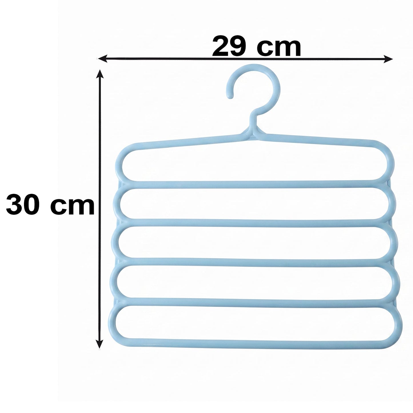 Small 5 In 1 Plastic Hanger Multi Layer Trouser Pant Organizer (1 Pc)