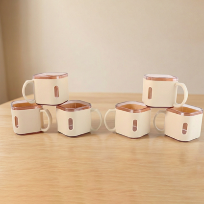 Premium Square Shape Tea Cup Set  6-piece (150 Ml)