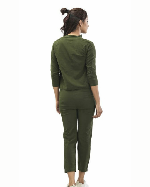 Women's green track suit 3-piece set from Drpshippr, featuring a stylish athletic jacket, pants, and matching top.
