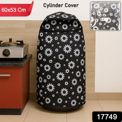 Wukusy premium LPG cylinder cover in white, 60x53 cm, made of durable material, designed to protect and conceal LPG cylinders