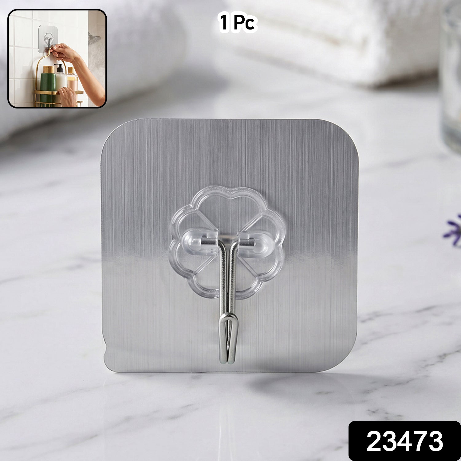 Transparent Heavy Duty Self Adhesive Wall Hook (1 Pc)