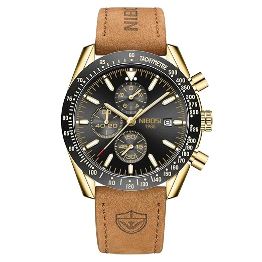 Men's Watch Analog Silicone Quartz Wrist Watch for Men Business Waterproof Sport Stainless Steel Dress Watch with