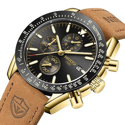Men's Watch Analog Silicone Quartz Wrist Watch for Men Business Waterproof Sport Stainless Steel Dress Watch with