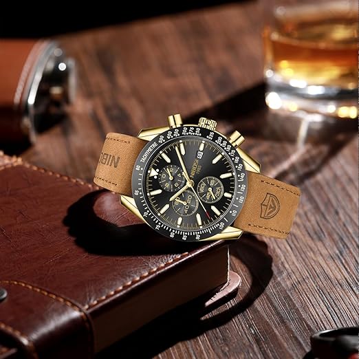 Men's Watch Analog Silicone Quartz Wrist Watch for Men Business Waterproof Sport Stainless Steel Dress Watch with