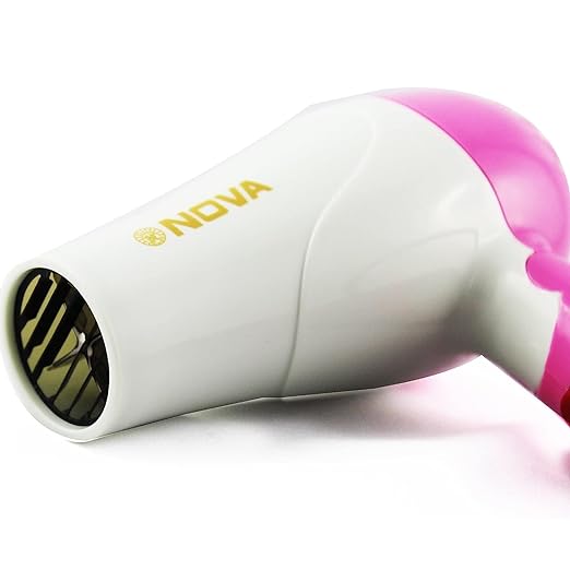 Drpshippr Nova NV-1290 foldable 1000W professional electric hair dryer with two-speed control, multicolor design for women.