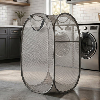 Foldable Mesh Laundry Basket Clothes Storage Bag (1 Pc Mix Design  Size)
