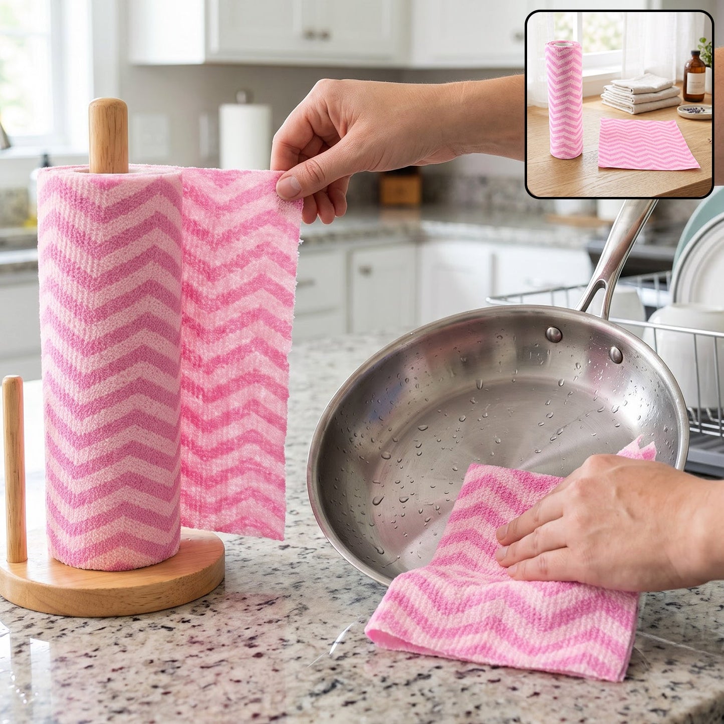 Reusable Kitchen Cleaning Cloth Roll For Absorbent Wiping And Daily Use (1 Roll)