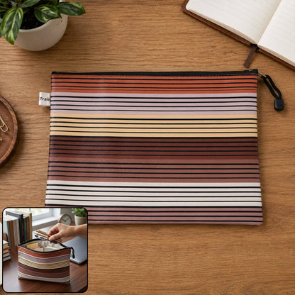 Zipper Document Pouch  Waterproof A4 File Organizer For Office  School
