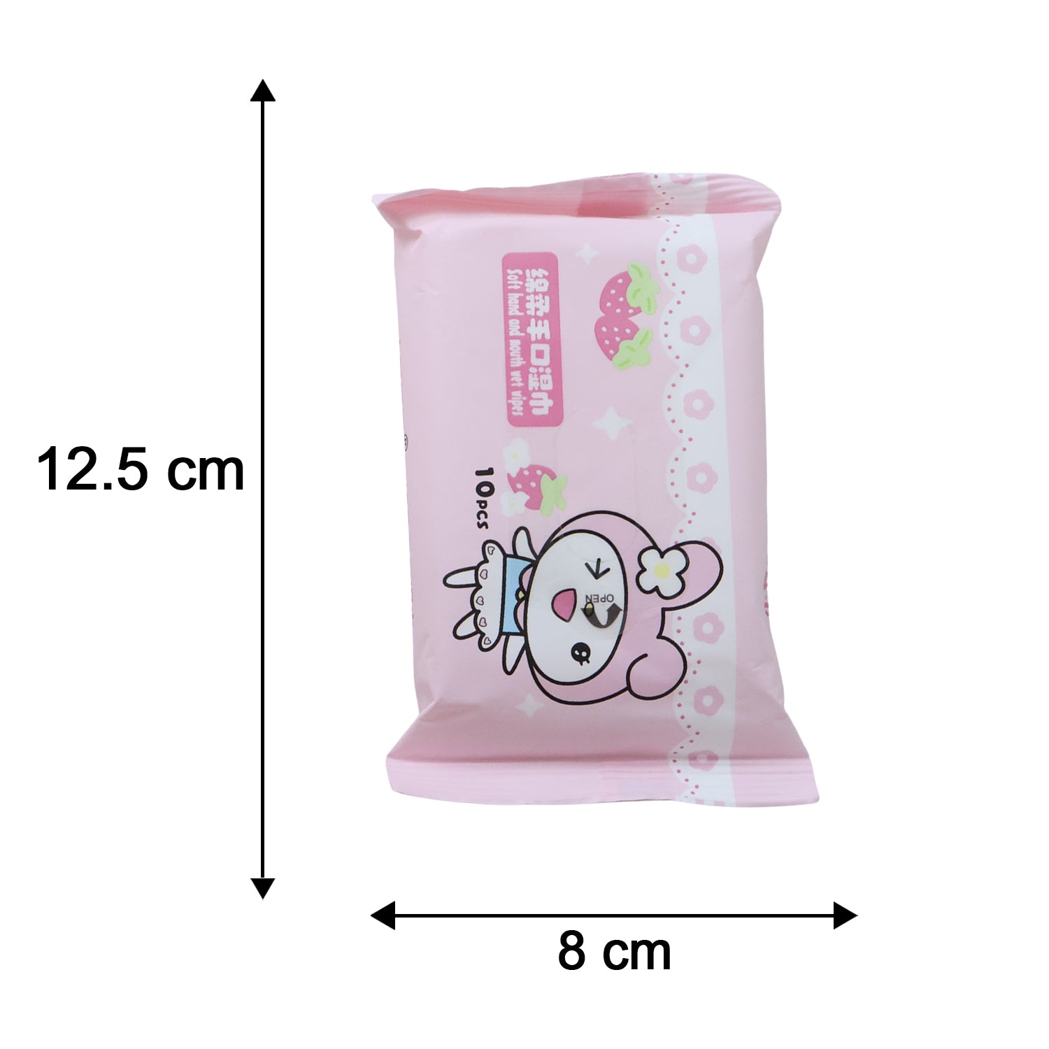 Cartoon Printed Soft Wet Wipes Pack 10 Pc (1 Pack X 10 Pc)