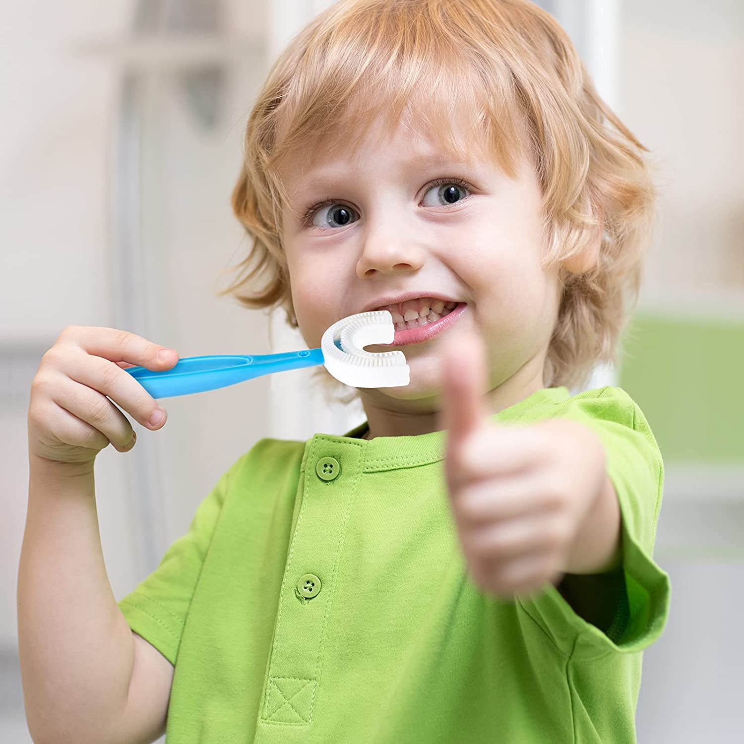 Kids U-shaped Toothbrush  Gentle Cleaning For Toddlers  Mini Bubbles