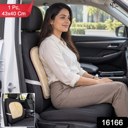 Wukusy car seat backrest cover with mesh backing and elastic strap, 43x40 cm, for added protection and ventilation.
