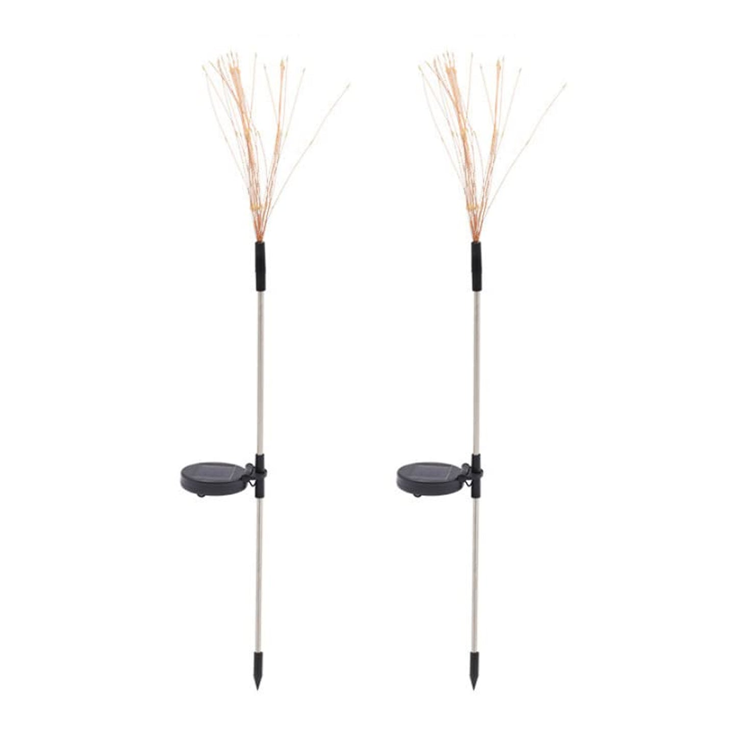 Wukusy solar-powered warm white starburst firework garden lights set with 120 LED bulbs, outdoor decorative lighting for garden or patio.