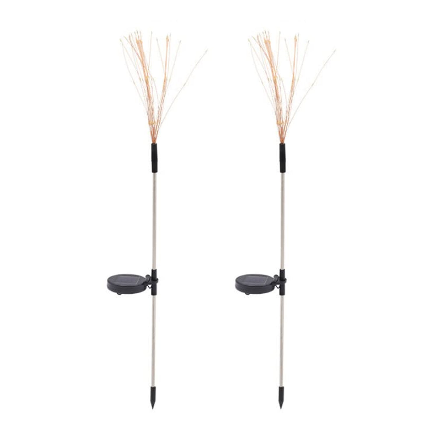 Wukusy solar-powered warm white starburst firework garden lights set with 120 LED bulbs, outdoor decorative lighting for garden or patio.