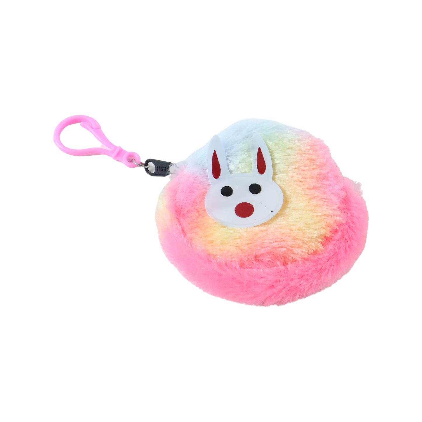Cute Bunny Design Rainbow Fur Mini Coin Purse Keychain (1 Pc)