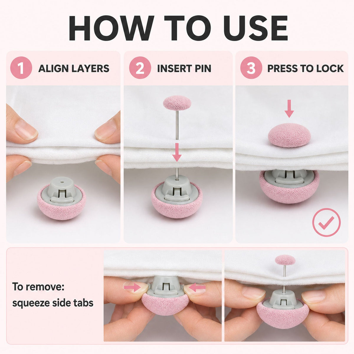Soft Duvet Fastener Buttons Fabric Covered Bedding Locking Clips Set (30 Pc Set)