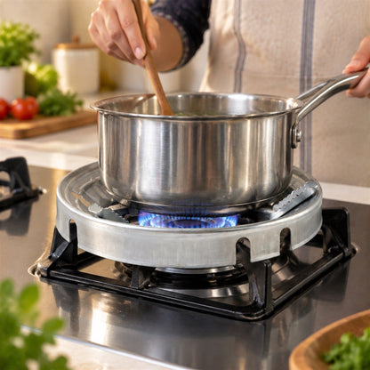 Wukusy gas stove burner stand with windproof energy-saving ring and pan support for stable cooking.