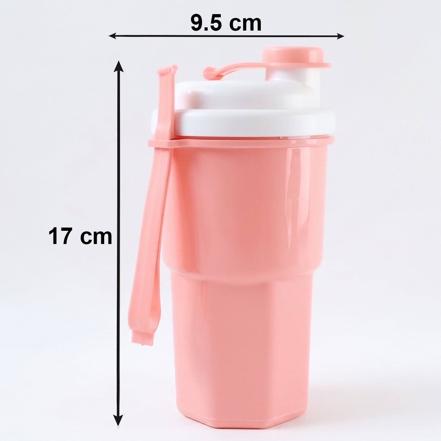 Wukusy 400ml multipurpose protein tumbler with secure flip lid, stainless steel body and ergonomic design for on-the-go use.