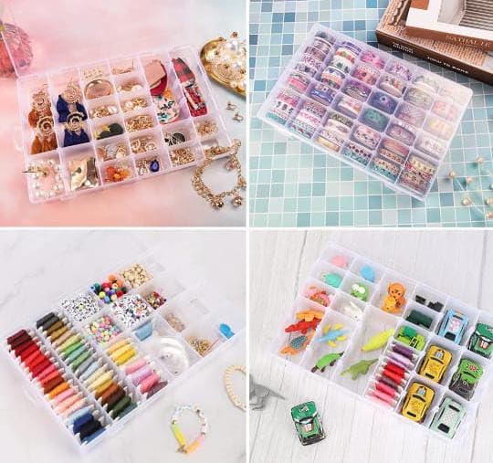 ORGANIZER JEWELRY STORAGE BOX WITH ADJUSTABLE DIVIDERS