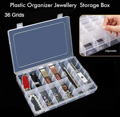 ORGANIZER JEWELRY STORAGE BOX WITH ADJUSTABLE DIVIDERS