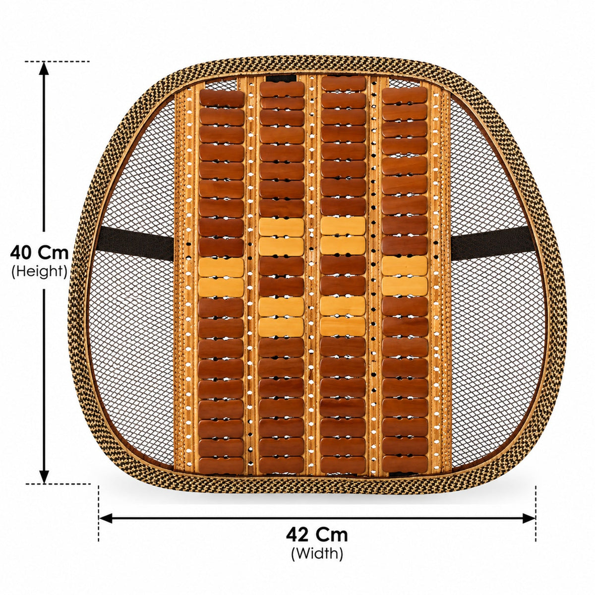 Wukusy car seat mesh back support with wooden bead panel for office chairs, providing ergonomic lumbar comfort and support