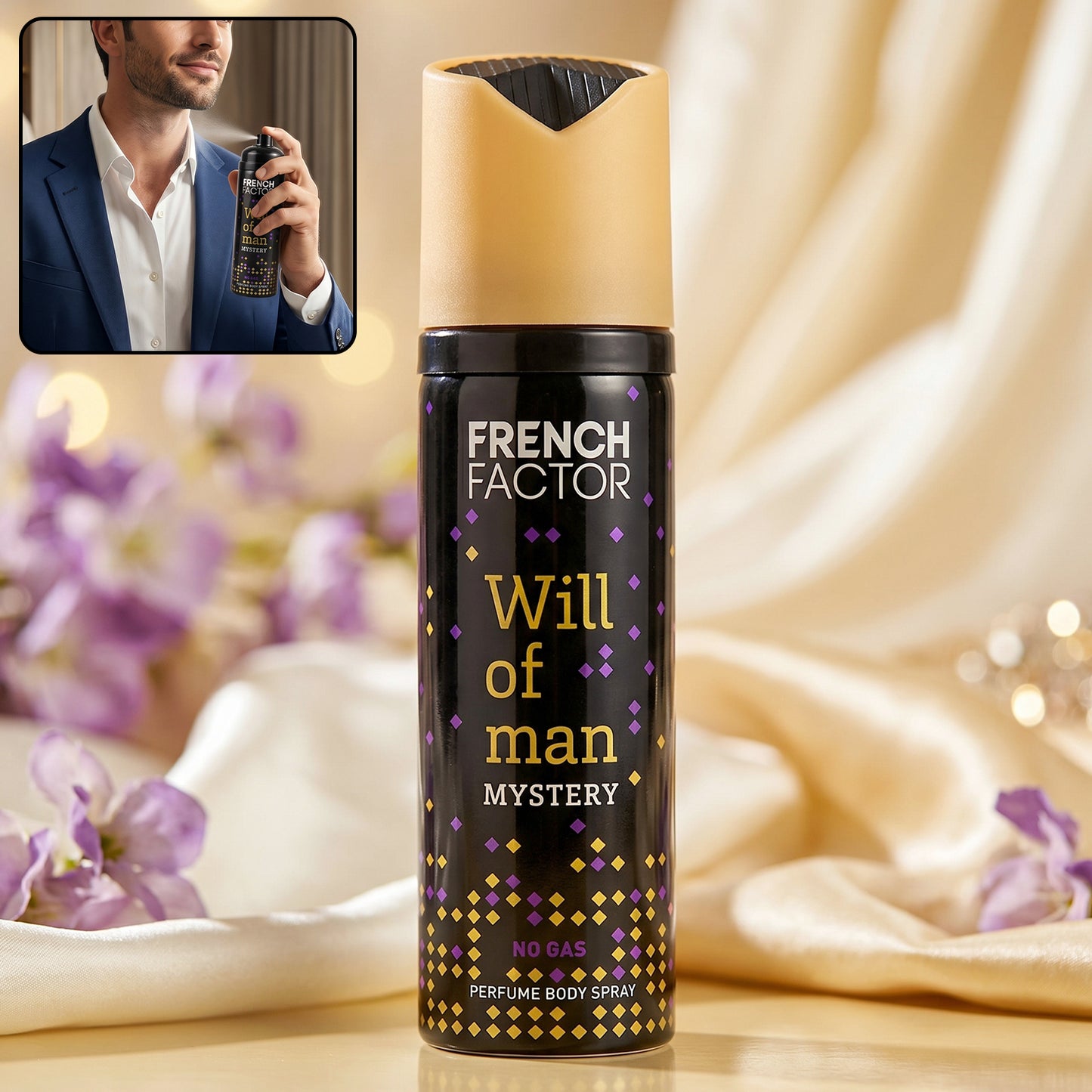 French Factor Will Of Man Mystery Perfume Body Spray (120 Ml)