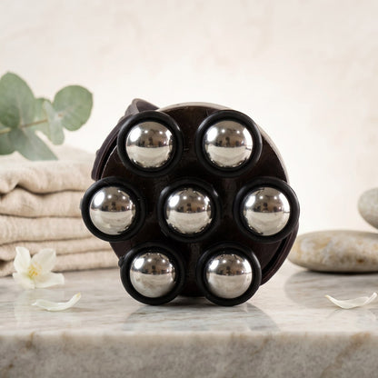 Plastic Roller Body Massager With Hand Strap For Neck Shoulder And Back (1 Pc)