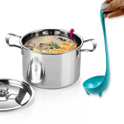 Wukusy Loch Ness Monster soup spoon with long handle and colander design, ideal for kitchen cooking and serving.