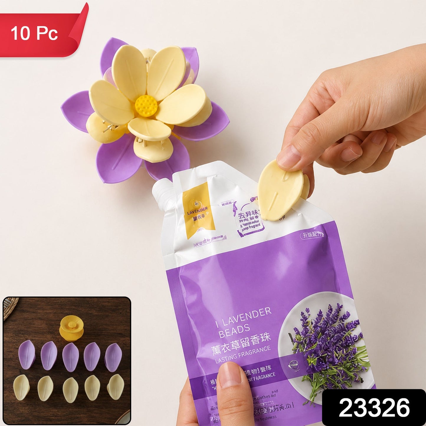 Double Layer Plastic Flower Food Bag Sealing Clips For Kitchen Storage (10 Pcs)